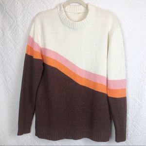 70’s Vintage Style  Color Block Sweater